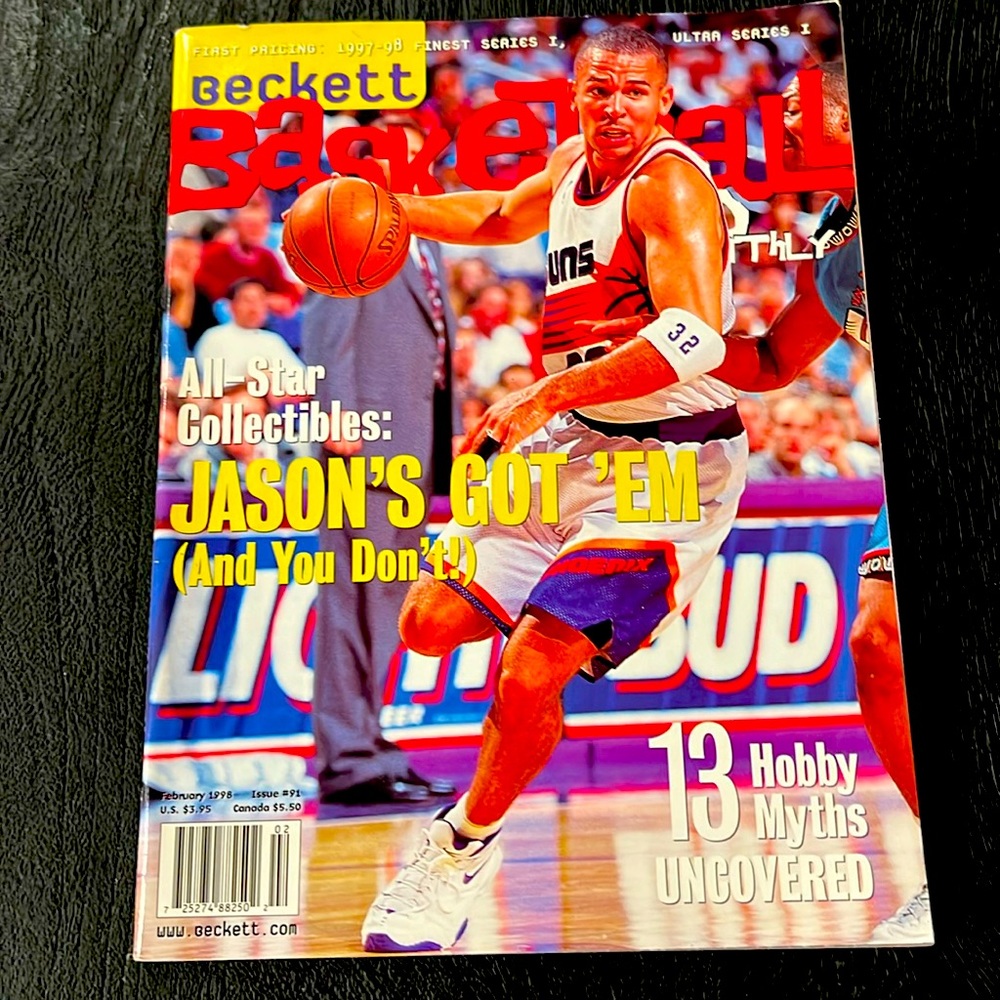 Beckett Basketball Card Monthly - February 1998 Issue #91 Jason Kidd Cover